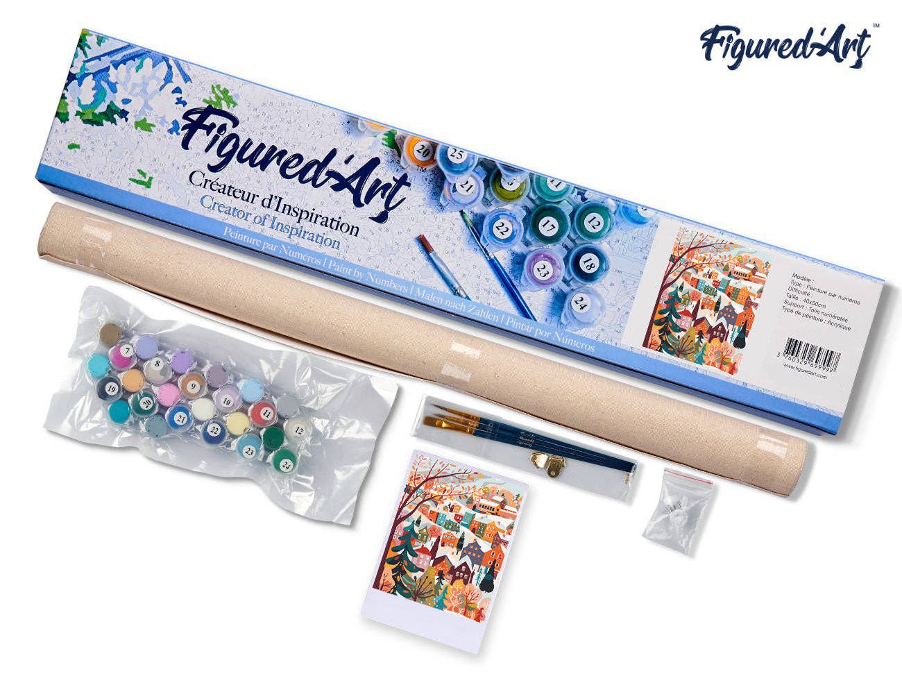 Paint by Numbers rolled - Colorful Winter Village