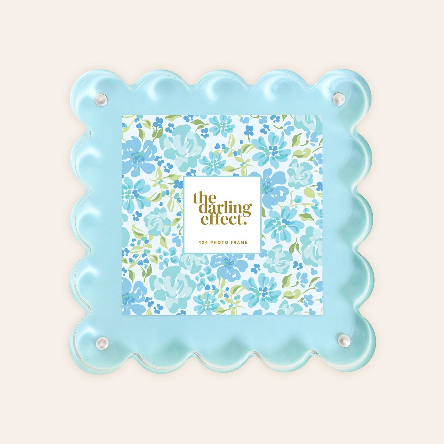 Square Scalloped Acrylic Frame-Blue