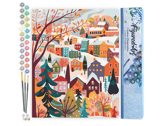 Paint by Numbers rolled - Colorful Winter Village