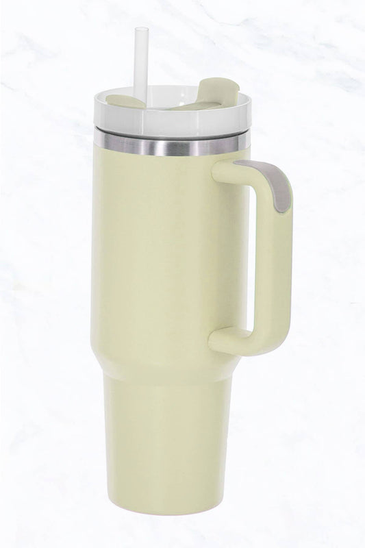 40 oz, Stainless Steel and Silicon Tumbler - Light Olive Green