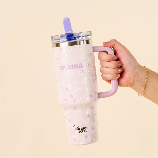 40 oz Lifestyle Flip Straw Tumbler-Mama Lilac