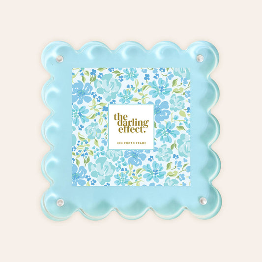 Square Scalloped Acrylic Frame-Blue