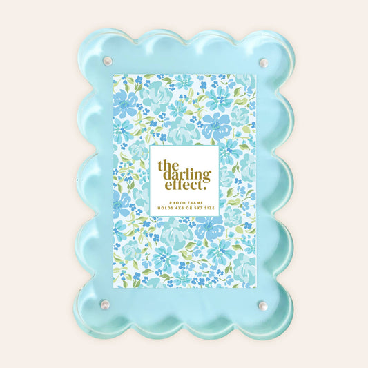 Rectangle Scalloped Acrylic Frame-Blue