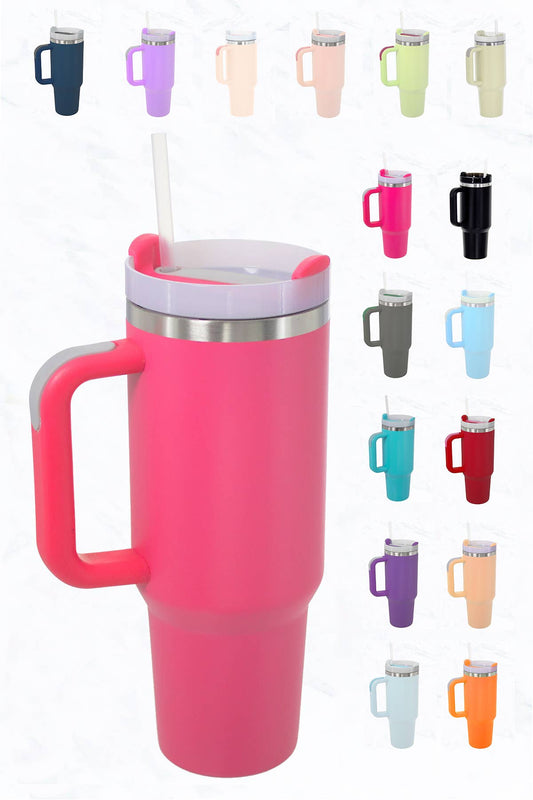40 oz, Stainless Steel and Silicon Tumbler - Light Green